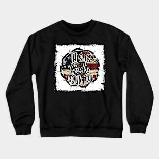 This Is God's USA Country Christian Sunflower American Flag Crewneck Sweatshirt